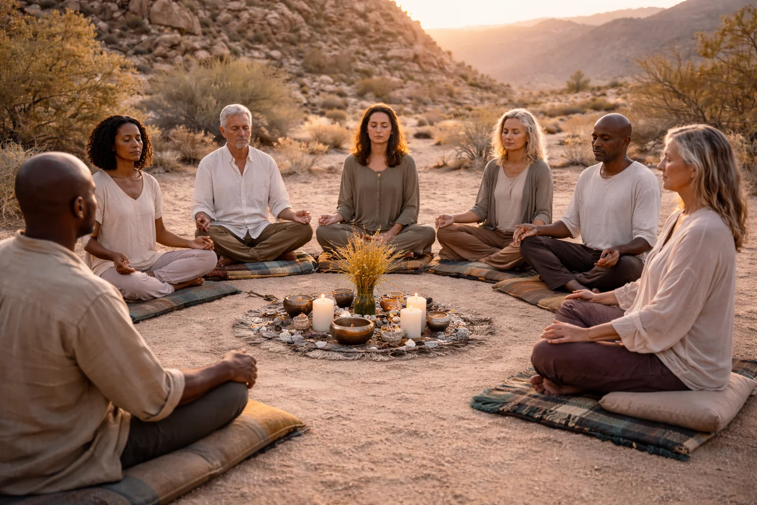 Meditation retreat in desert
